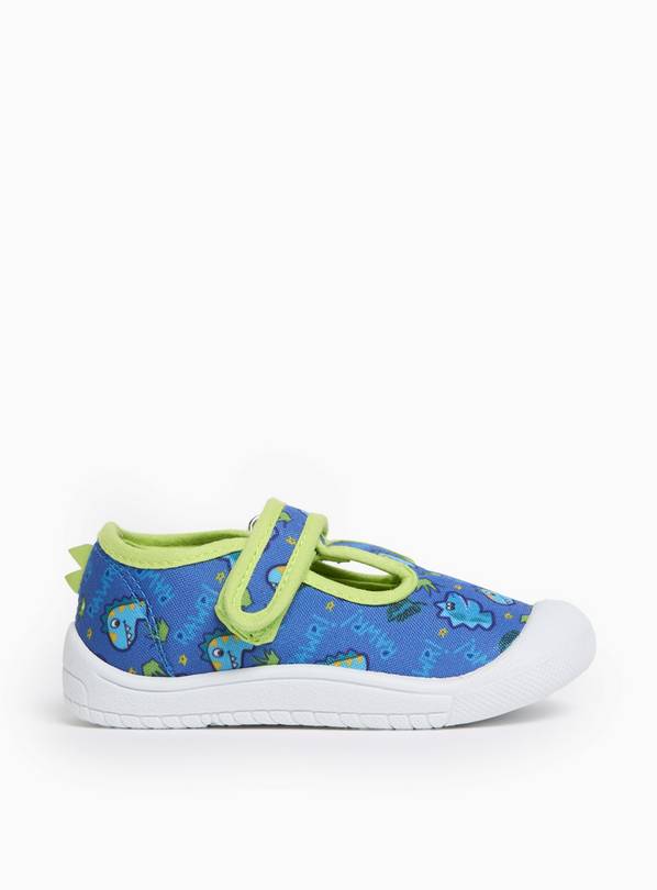 Blue Dinosaur T-Bar Bumper Shoes 6 Infant